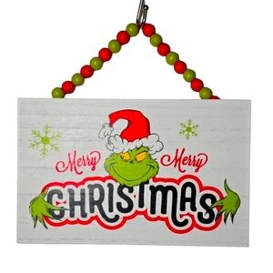 The grinch dr. Seuss merry merry Christmas wood sign nwt